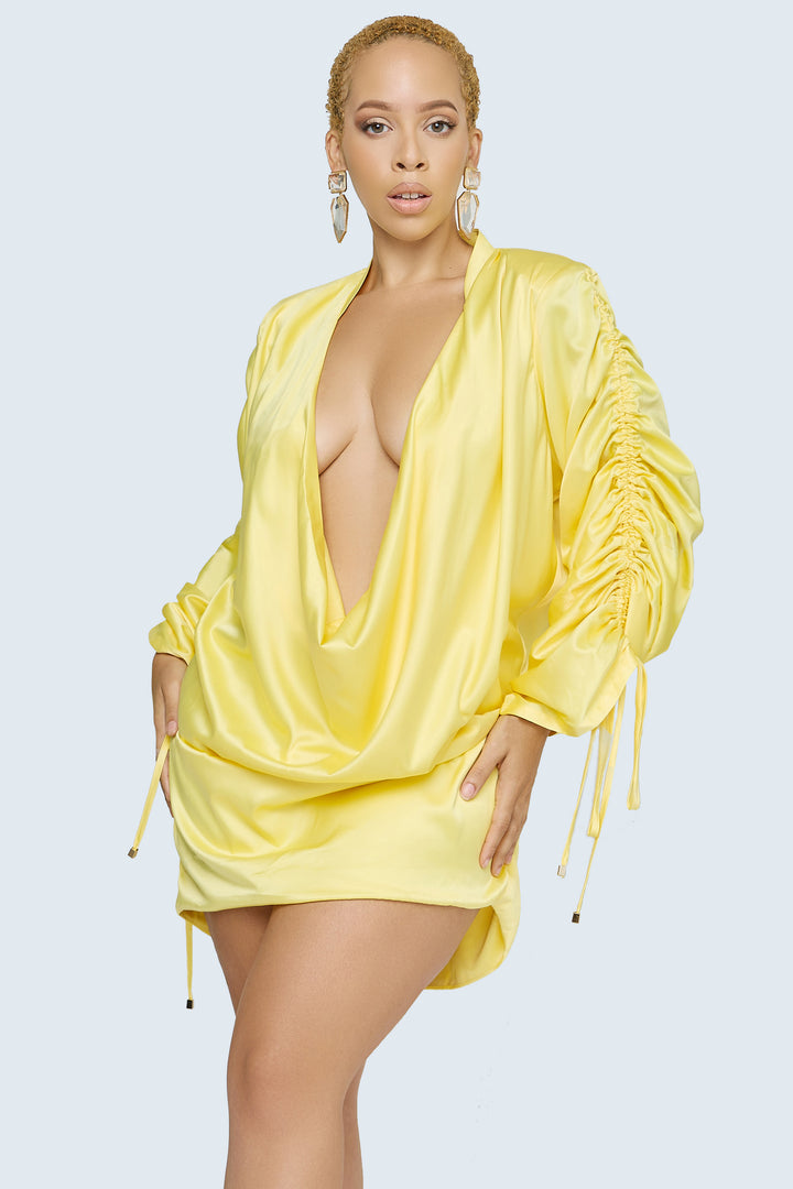 WORRY FREE WEEKEND DRESS - YELLOW