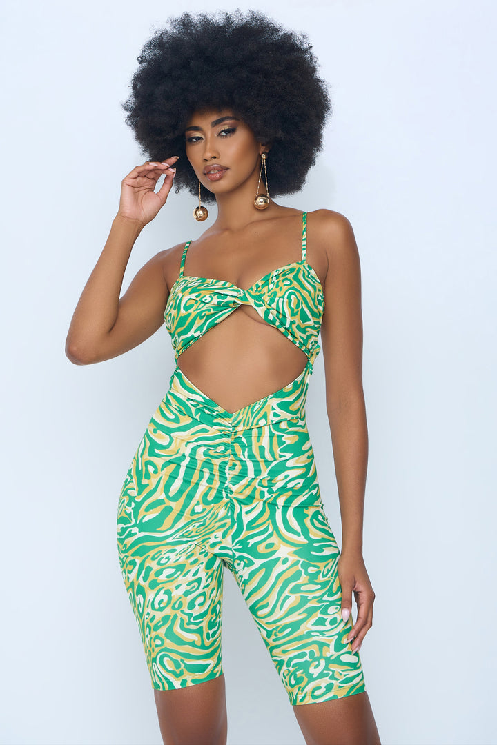 EVERYDAY EASE BODYSUIT - GREEN PRINT