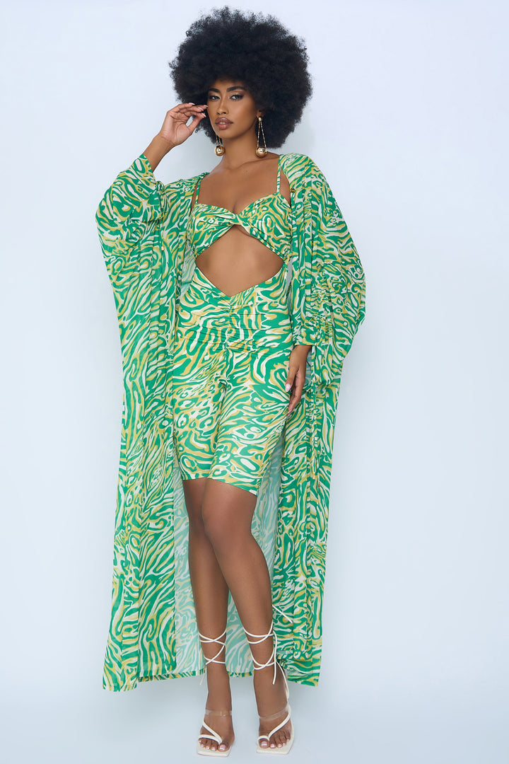 EVERYDAY EASE BODYSUIT - GREEN PRINT