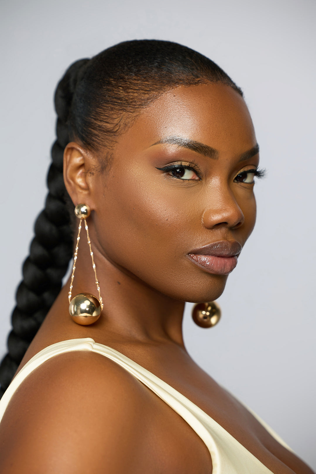 LIFE IS GOLDEN - BALL DANGLY EARRINGS