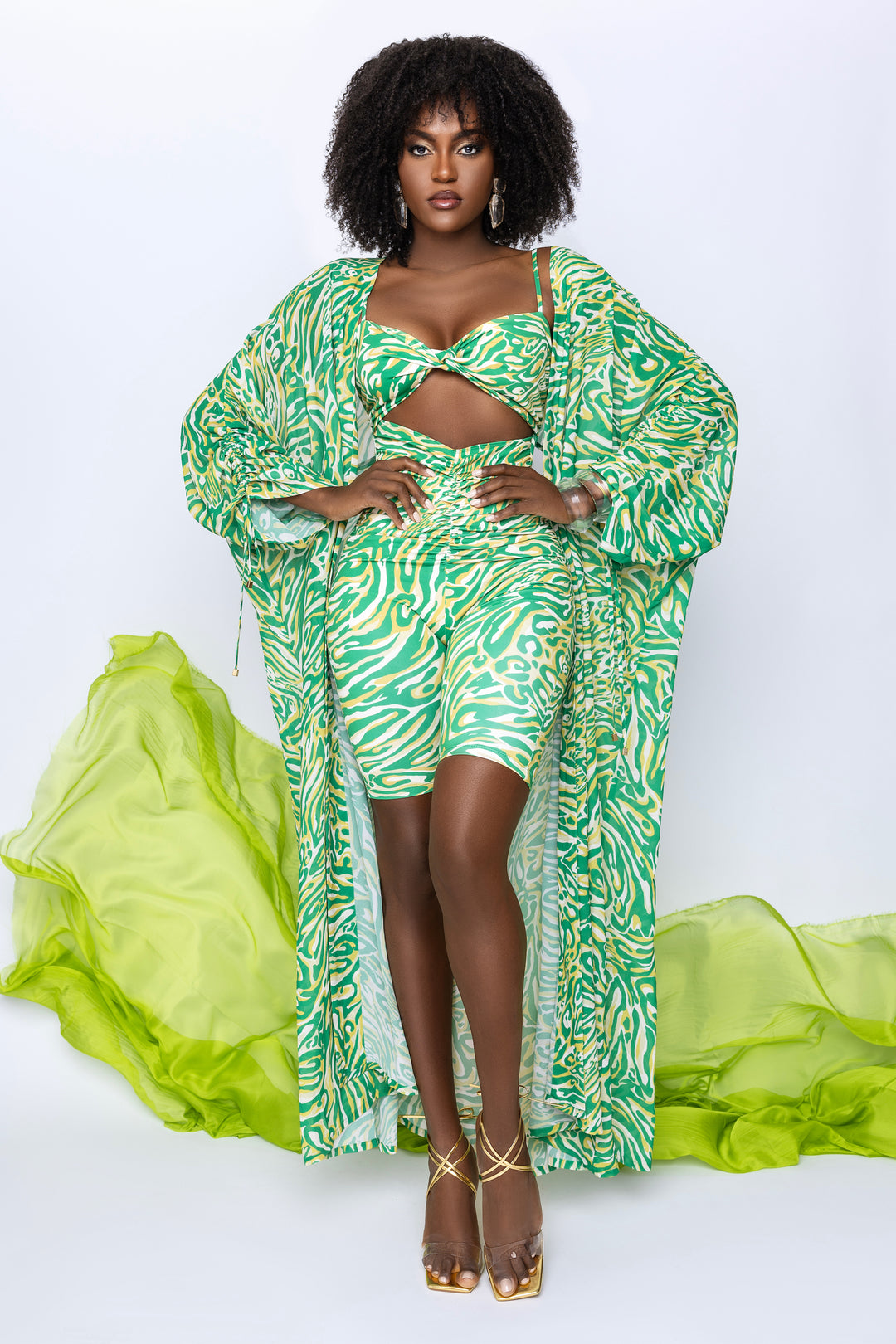 BREATHLESS MOMENTS COVERUP - GREEN PRINT